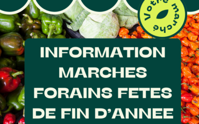 INFORMATION Marchés des mercredis 25 décembre et 1er janvier 2025