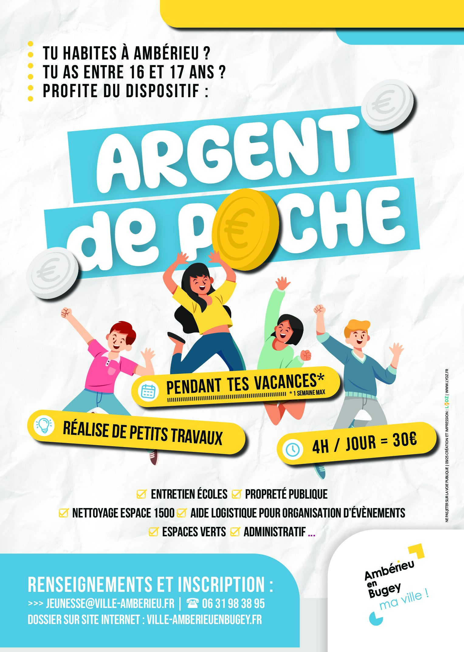 Dispositif Argent de Poche – ouverture inscriptions Vacances automne 2025